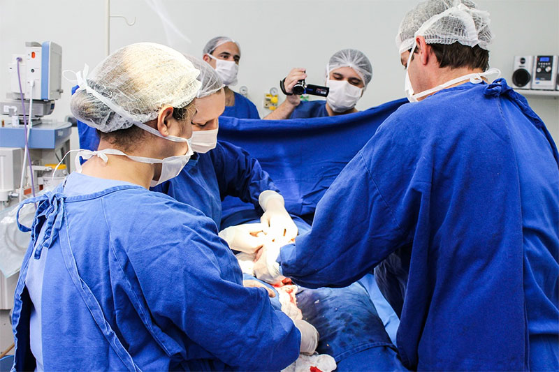 operation room with surgeons